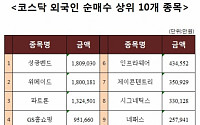 [주간 코스닥 외국인 순매수 상위 10개 종목]