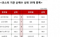 [코스피 기관 순매수 상위 10개 종목]