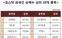 [코스닥 외국인 순매수 상위 10개 종목]