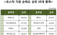 [코스닥 기관 순매도 상위 10개 종목]