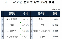 [코스닥 기관 순매수 상위 10개 종목]