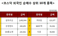 [코스닥 외국인 순매수 상위 10개 종목]