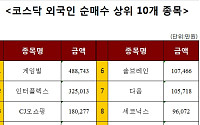[코스닥 외국인 순매수 상위 10개 종목]