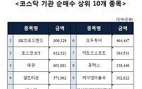 주간 코스닥 기관 순매수 상위 10개 종목