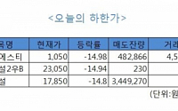 [오늘의 하한가]오성엘에스티, 구조조정 대상 업체 포함…下