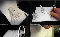 연필로 그린 3D 그림 “눈으로 보면서도 믿을 수 없다”