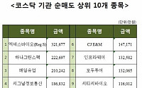 [코스닥 기관 순매도 상위 10개 종목]