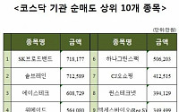 [주간 코스닥 기관 순매도 상위 10개 종목]