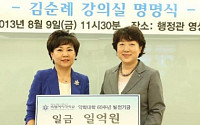 김순례 여약사회장, 숙명여대에 발전기금 1억 전달