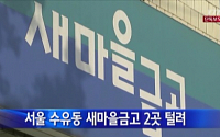 새마을금고 현금도난…서울 수유지점 2곳 연달아 털려