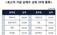 [코스닥 기관 순매수 상위 10개 종목]