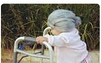 50년 늙은 아기, 2탄 콧수염 붙이고...유모차 끌고 '폭소'