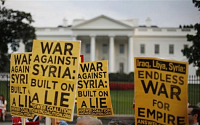 백악관 앞서 시리아 군사개입 찬반시위