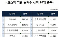 [코스닥 기관 순매수 상위 10개 종목]