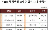 [코스닥 외국인 순매수 상위 10개 종목]