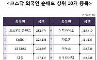 [코스닥 외국인 순매도 상위 10개 종목]