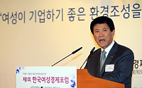[포토]제1회 한국여성경제포럼, '환영사하는 조준희 IBK기업은행장'