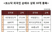 [코스닥 외국인 순매수 상위 10개 종목]