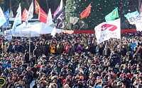 민노총 대규모 집회, 서울시청앞 광장 10만명 인산인해
