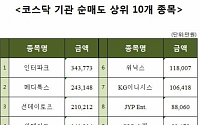 [코스닥 기관 순매수 상위 10개 종목]