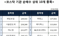 [코스닥 기관 순매수 상위 10개 종목]