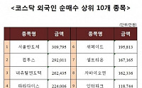 [코스닥 외국인 순매수 상위 10개 종목]