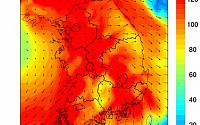 [포토]오늘 미세먼지 농도,  한반도 전체가 붉게 표시돼
