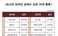 [코스닥 외국인 순매수 상위 10개 종목]