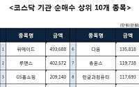 [코스닥 기관 순매수 상위 10개 종목]