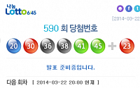 로또 590회, '45, 36, 20, 41, 30, 38' + 보너스번호 '23'… 당첨금 미 고시