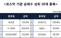 [코스닥 기관 순매수 상위 10개 종목]