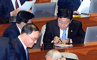 [포토]국회 경제분야 대정부 질문, '악수하는 정홍원-현오석'