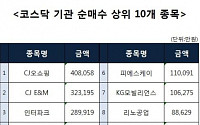 [코스닥 기관 순매수 상위 10개 종목]