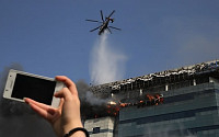 [포토] 삼성SDS 과천센터 화재...헬리콥터 진화 동원