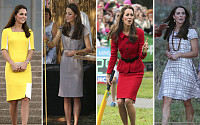 [포토] 원색에서 로얄블루까지… 영국 왕세손비 미들턴의 기품패션