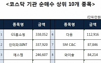 [코스닥 기관 순매수 상위 10개 종목]