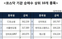 [코스닥 기관 순매수 상위 10개 종목]