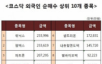 [코스닥 외국인 순매수 상위 10개 종목]