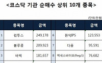 [코스닥 기관 순매수 상위 10개 종목]