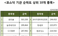 [코스닥 기관 순매도 상위 10개 종목]