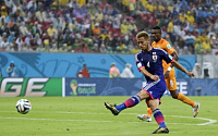 [2014 브라질월드컵]일본, 코트디부아르에 1-0 리드한 채 전반 종료...혼다 '선제골'