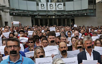 [포토] BBC 기자들, '언론의 자유'침묵시위