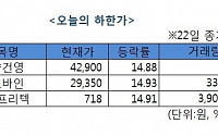 [오늘의 하한가]범양건영, 물량 출회 우려에 이틀째 '下'