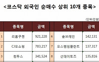 [코스닥 외국인 순매수 상위 10개 종목]