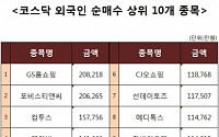 [코스닥 외국인 순매수 상위 10개 종목]