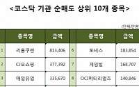 [코스닥 기관 순매도 상위 10개 종목]