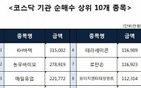 [코스닥 기관 순매수 상위 10개 종목]