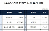 [코스닥 기관 순매수 상위 10개 종목]