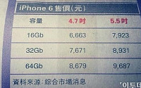 애플 ‘아이폰6’ 가격 홍콩서 유출…전 모델 100만원 넘나