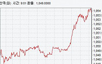 원·달러 환율 5달 만에 1050원선 상향 돌파